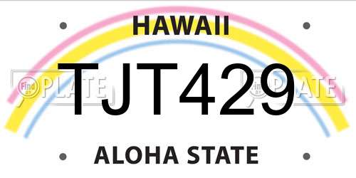 TJT429 Hawaii License Plate