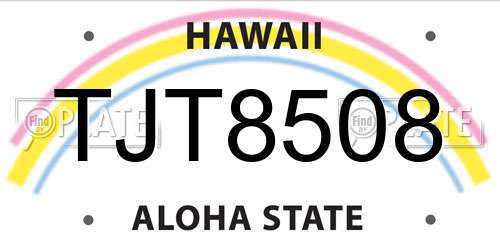 TJT8508 Hawaii License Plate
