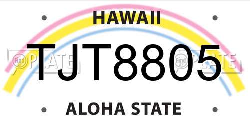 TJT8805 Hawaii License Plate