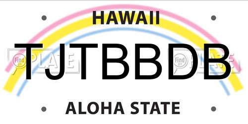 TJTBBDB Hawaii License Plate