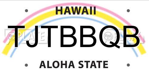 TJTBBQB Hawaii License Plate