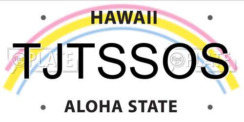 TJTSSOS Hawaii License Plate