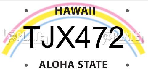 TJX472 Hawaii License Plate