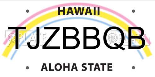 TJZBBQB Hawaii License Plate