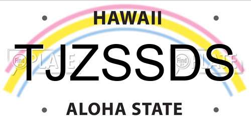 TJZSSDS Hawaii License Plate