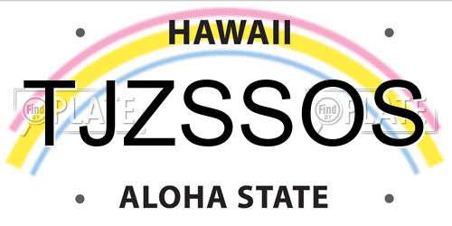 TJZSSOS Hawaii License Plate