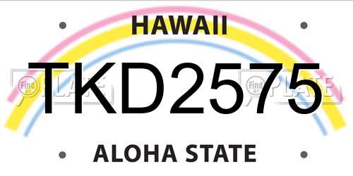 TKD2575 Hawaii License Plate