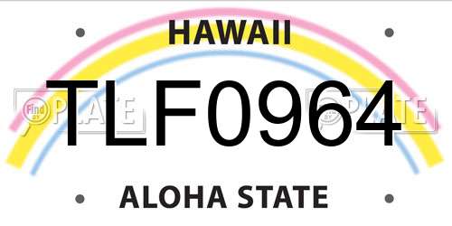 TLF0964 Hawaii License Plate