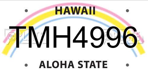 TMH4996 Hawaii License Plate