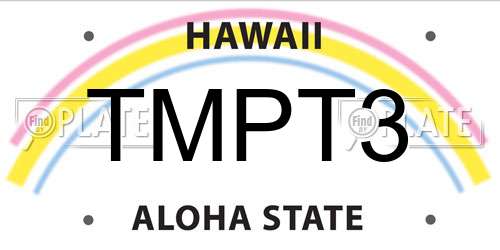 TMPT3 Hawaii License Plate