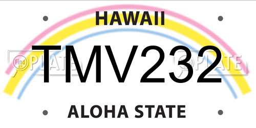 TMV232 Hawaii License Plate