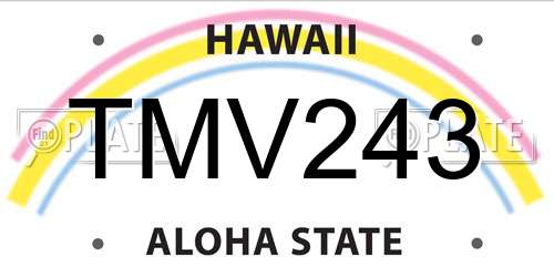 TMV243 Hawaii License Plate