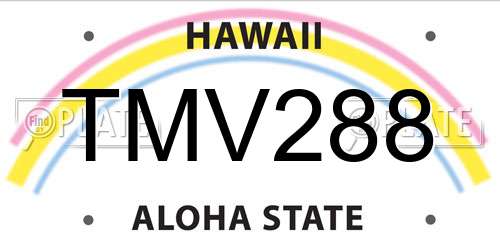 TMV288 Hawaii License Plate