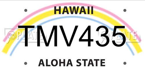 TMV435 Hawaii License Plate