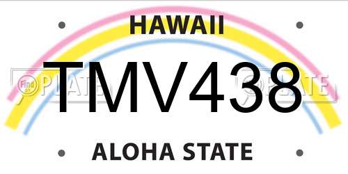 TMV438 Hawaii License Plate