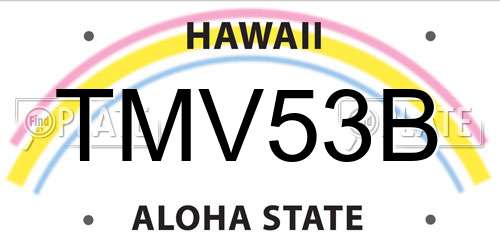 TMV53B Hawaii License Plate
