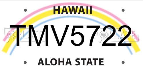 TMV5722 Hawaii License Plate