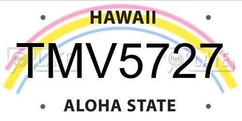 TMV5727 Hawaii License Plate