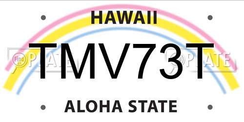 TMV73T Hawaii License Plate
