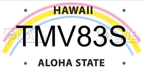 TMV83S Hawaii License Plate