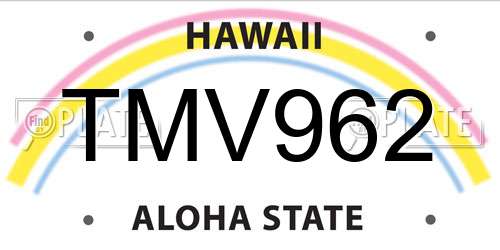 TMV962 Hawaii License Plate