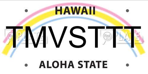 TMVSTTT Hawaii License Plate