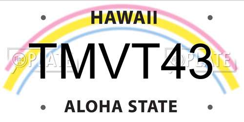 TMVT43 Hawaii License Plate