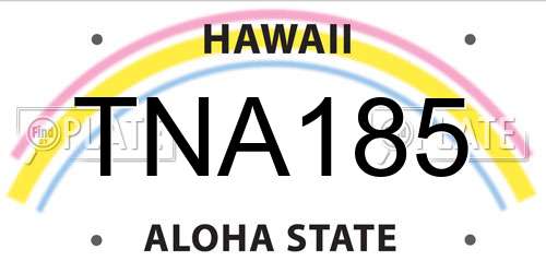 TNA185 Hawaii License Plate