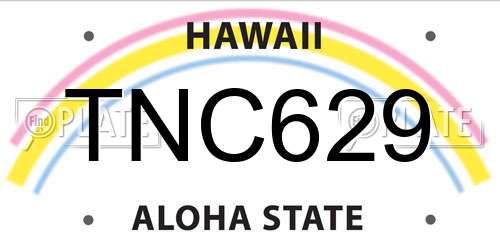 TNC629 Hawaii License Plate