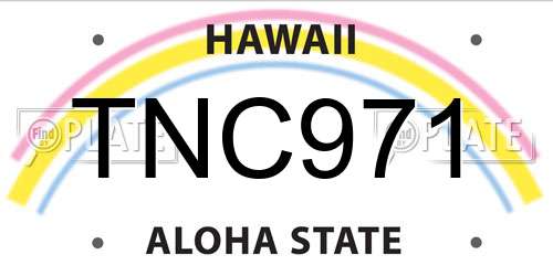 TNC971 Hawaii License Plate