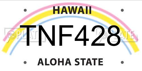 TNF428 Hawaii License Plate
