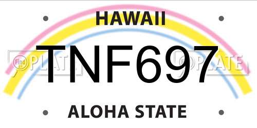 TNF697 Hawaii License Plate