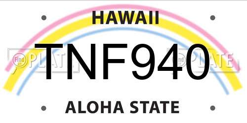 TNF940 Hawaii License Plate