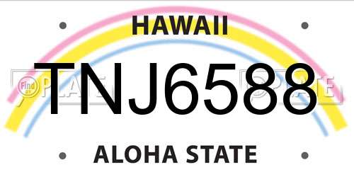 TNJ6588 Hawaii License Plate