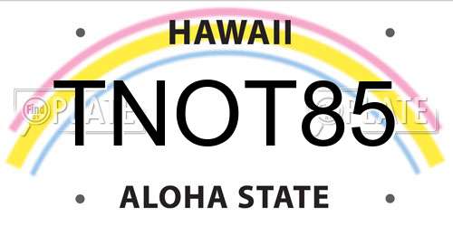 TNOT85 Hawaii License Plate