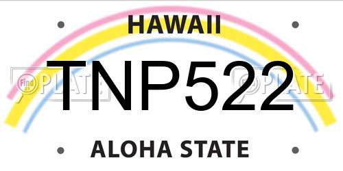 TNP522 Hawaii License Plate