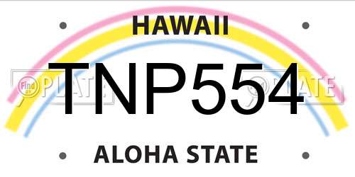 TNP554 Hawaii License Plate
