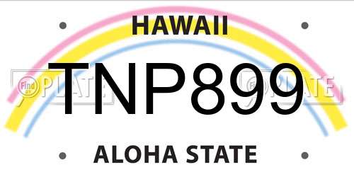 TNP899 Hawaii License Plate