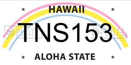 TNS153 Hawaii License Plate