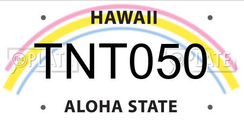 TNT050 Hawaii License Plate