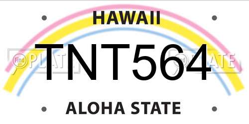 TNT564 Hawaii License Plate