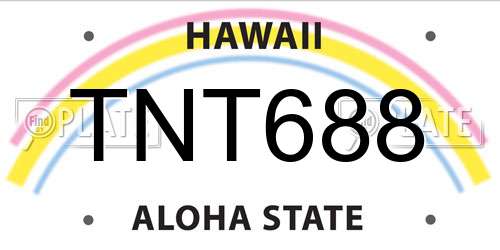 TNT688 Hawaii License Plate