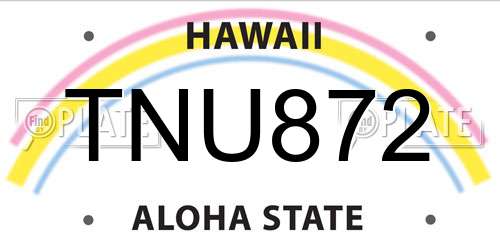 TNU872 Hawaii License Plate