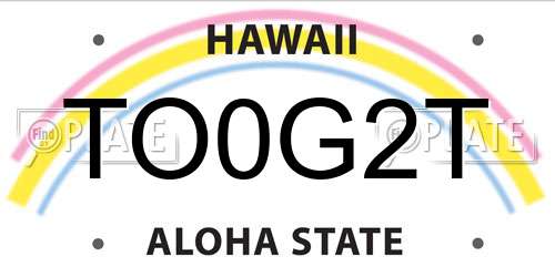 TO0G2T Hawaii License Plate