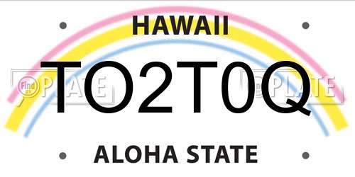 TO2T0Q Hawaii License Plate