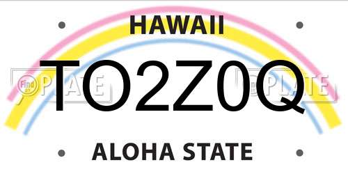TO2Z0Q Hawaii License Plate