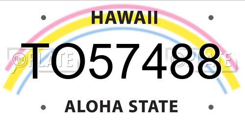 TO57488 Hawaii License Plate