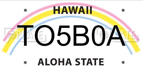 TO5B0A Hawaii License Plate