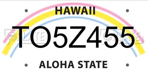 TO5Z455 Hawaii License Plate