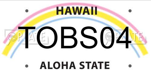 TOBS04 Hawaii License Plate